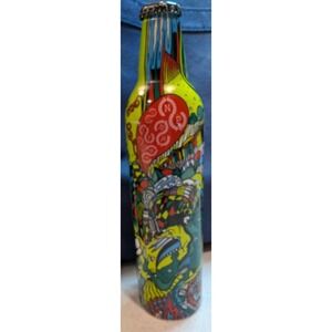Mountain Dew Green Label Bottle Art Unopened New Hessian Henchman Neon Green Red